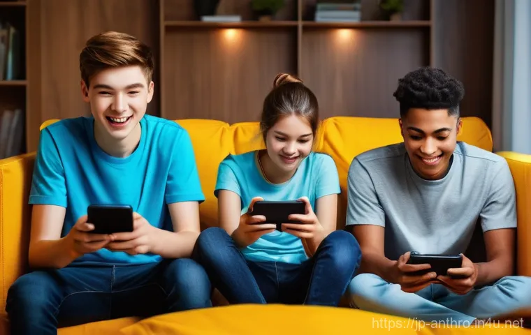글로벌화와 문화의 상호작용 - **Global Gaming Connection**: A vibrant, modern image featuring three to four teenagers (aged 16-18,...